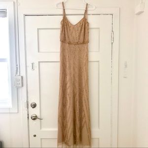 Adrianna Papell Diamond Beaded Blouson Gown